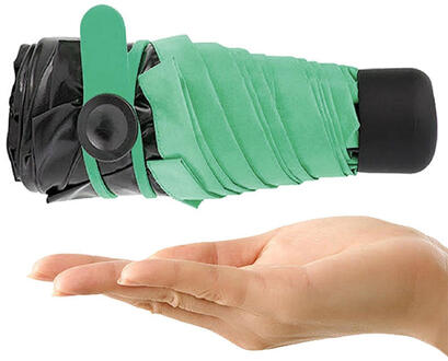 Compact Mini Reizen Paraplu Licht Gewicht Tiny Waterdicht Pocket Uv Regen Paraplu groen