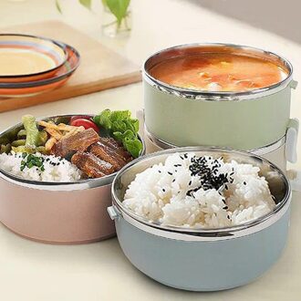 Compact Size Thuis Kantoor Lunchbox Thermische Voedsel Container Bento Box Thermos Rvs Lunchbox Voor Kinderen Draagbare Picknick 1