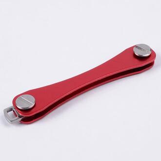Compact Sleutelhouder Draagbare Sleutelhanger Organisator Ring Smart Houder Aluminium Toetsen Clip Vouwen Organiseren Thuis Opslag rood