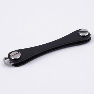 Compact Sleutelhouder Draagbare Sleutelhanger Organisator Ring Smart Houder Aluminium Toetsen Clip Vouwen Organiseren Thuis Opslag zwart
