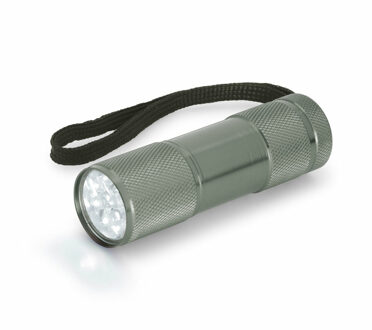 Compacte LED kinder zaklamp - aluminium - grijs - 9 cm - Zaklampen