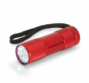 Compacte LED kinder zaklamp - aluminium - rood - 9 cm - Zaklampen