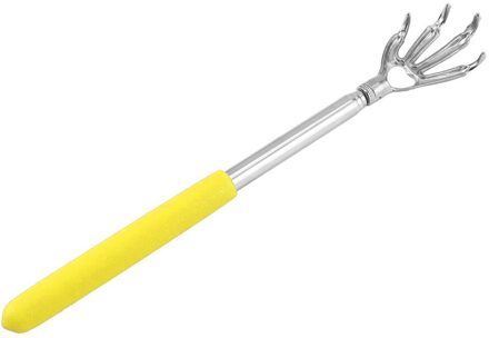 Compacte Telescopische Claw Rvs Massager Terug Scratcher 22-58Cm Verstelbare Rug Krassen Massage Hand Claw geel