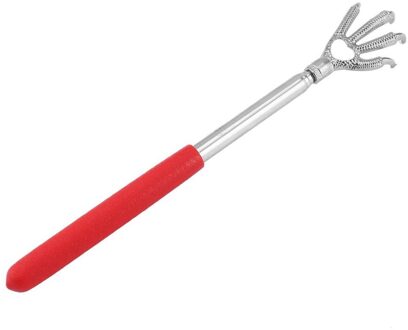 Compacte Telescopische Claw Rvs Massager Terug Scratcher Verstelbare Rug Krassen Massage Hand Claw Beschermende Stinger rood