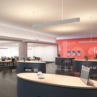 Compar DALI up/down oval wide wit/black 930 wit (RAL 9002), anti-verblindingsrooster zwart