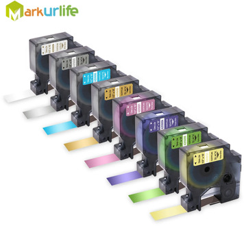 Compatible for Dymo D1 12mm tapes 45010 45013 45016 45017 45018 ribbon cassette for Dymo label manager LM 160 280 label maker