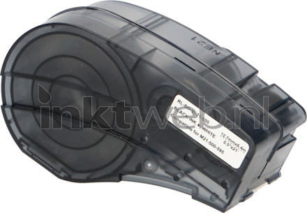 (compatible) Huismerk Brady M21-500-595-WT zwart op wit breedte 12.7 mm
