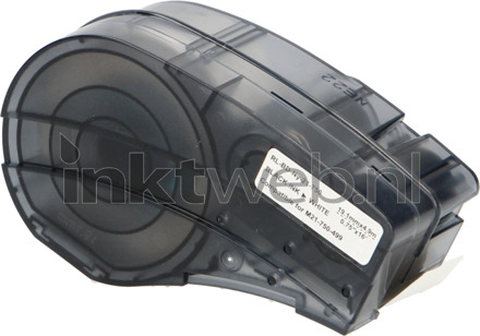 (compatible) Huismerk Brady M21-750-499 gelamineerde vinyl tape zwart op wit breedte 19.1 mm