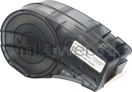 (compatible) Huismerk Brady M21-750-499 gelamineerde vinyl tape zwart op wit breedte 19.1 mm
