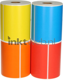 (compatible) Huismerk Zebra 4 kleuren verzendetiketten 102 mm x 150 mm kleur