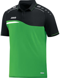 Competition 2.0 Polo Kinderen - Zachtgroen / Zwart | Maat: 140