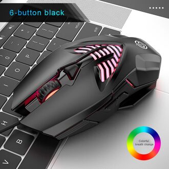 Competitive Gaming Mouse Usb 6 Button Macro Definition Metal Mouse Desktop Notebook Mouse zwart