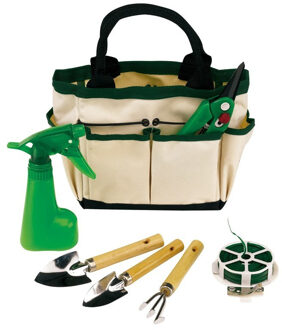 Compleet tuin gereedschap setje in draagtas 7 delig - Moestuin onderhoud set