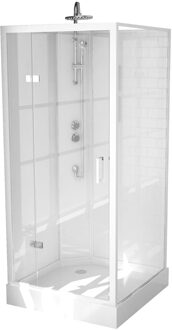 Complete Douchecabine VM Khone V Met Draaideur 90x90x222 cm Mat Wit Van Marcke