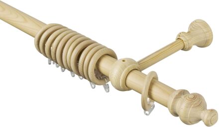 Complete Gordijnroede Kit Pijnboomhout 120cm