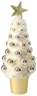 Complete mini kunst kerstboompje/kunstboompje goud met kerstballen 29 cm Goudkleurig