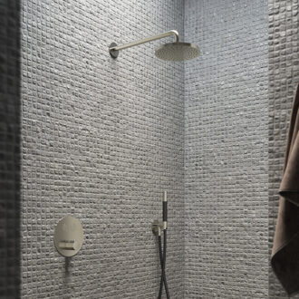 Complete Regendouche Cobber Inbouwset Met 2 Pushbuttons Rond