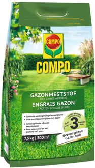 Compo Gazonmeststof Lange Werking - Milieuvriendelijk 7,5kg - 300m²