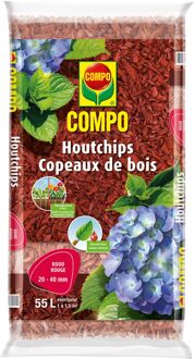 Compo Houtchips Rood 55l