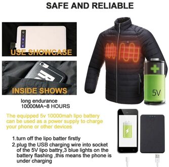 Composiet Fiber Infrarood Pijnbestrijding Usb Charge Smart Koorts Verwarmd Warm Donsjack Wasbare Winter Winddicht Warm Werk Jas