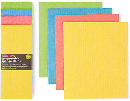 Composteerbare Schoonmaakdoeken x4 - Regenboog