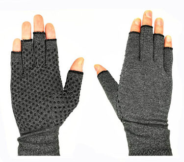 Compressie Handschoenen Half Vinger Lichtgewicht Ademend Thermische (Artritis) Herstel Winter Handwear licht grijs / l