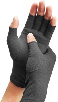 Compressie Handschoenen Half Vinger Lichtgewicht Ademend Thermische (Artritis) Herstel Winter Handwear zwart / S