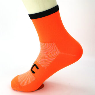 Comprimeren Mannen Vrouwen Fietsen Sokken Mannen Outdoor Mount Sport Bike Schoeisel Voor Racefiets Sokken Running Basketbal Sokken Oranje
