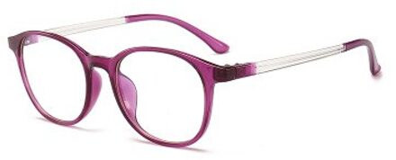 Computer Anti Blauw Licht Brilmontuur Vrouwen Oogbescherming Anti Straling Brillen Mannen Anti Blauw Stralen Geen Graden Platte Bril paars