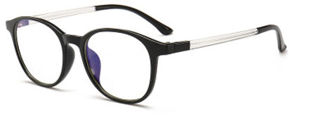 Computer Anti Blauw Licht Brilmontuur Vrouwen Oogbescherming Anti Straling Brillen Mannen Anti Blauw Stralen Geen Graden Platte Bril zwart