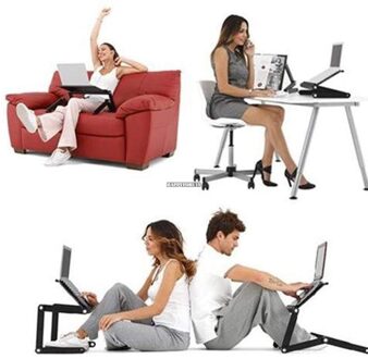 Computer Bureau Draagbare Verstelbare Opvouwbare Laptop Notebook Lap Pc Vouwen Bureau Tafel Vented Stand Bed Lade Rood/Zwart Kiezen