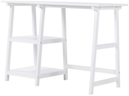 Computer Bureau Werkstation 2-Shelve Opslag Studie Bureau Computer Pc Laptop Eettafel Gaming Tafel Thuis Hwc