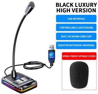 Computer Microfoon 360 ° Vrij Aanpassen Studio Speech Microfoon Gaming Chatten Usb Microfoon Desktop Pc Laptop High version