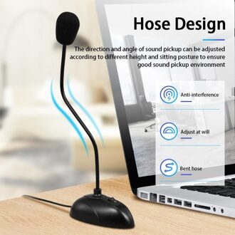 Computer Microphone Desktop Capacitive Microphone Wired Microphone 3.5mm Interface for Lecture Conference Voice Chat