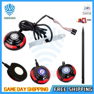 Computer Schakelaar Voeding Op/Off Reset Hdd Push Ronde Grote Knop Switch Met 160Cm Kabel Beugel Voor desktop Pc Computer Gastheer