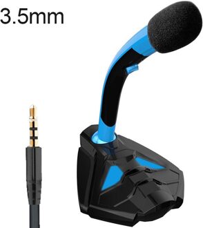 Computer Wire Microphone Desktop Omnidirectional Condenser PC Laptop Microphone for Gaming Live C66 zwart blauw