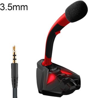 Computer Wire Microphone Desktop Omnidirectional Condenser PC Laptop Microphone for Gaming Live C66 zwart rood