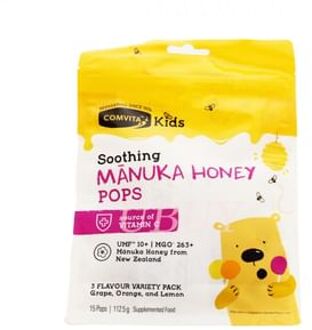 Comvita Kids Soothing Manuka Honey Pops 15 pops - Mixed Flavors