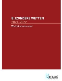 Concept Uitgeefgroep Bijzondere Wetten / 2021-2022