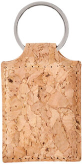 Concon rechthoekige kurk sleutelhanger Beige - One size