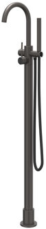 Concord Badmengkraan Vrijstaand - draaibare uitloop - 150cm - Doucheslang - Staafhanddouche - RVS316 - geborsteld carbon black PVD 6303104 Carbon black geborsteld (antraciet)