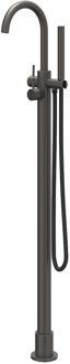 Concord Badmengkraan Vrijstaand - draaibare uitloop - 150cm - Doucheslang - Staafhanddouche - RVS316 - geborsteld carbon black PVD 6303104 Carbon black geborsteld (antraciet)