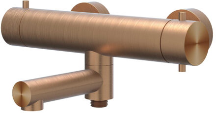 Concord Badthermostaatkraan opbouw - draaibare baduitloop - omstel - RVS316 - geborsteld mat koper PVD 6301013 Koper geborsteld