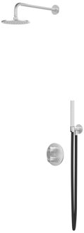 Concord Regendoucheset - inbouw - 2-weg stop-omstel - 40cm wandarm - 25cm medium hoofddouche rond - houder met uitlaat - 150cm doucheslang - staafmodel handdouche - RVS316 - geborsteld CSC2IXABAA RVS geborsteld