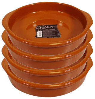 Concord Set van 4x stuks tapas borden/schalen Alicante met handvatten 26 cm - Snack en tapasschalen Bruin