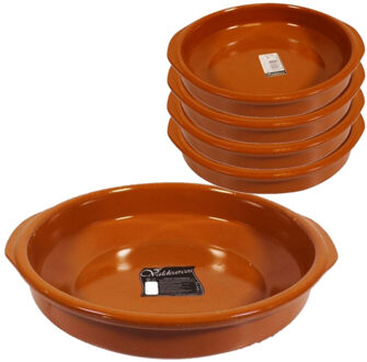 Concord Set van 5x stuks tapas borden/ovenschalen Alicante met handvatten 38 en 20 cm - Snack en tapasschalen Bruin