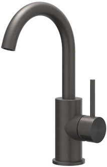 Concord Wastafelmengkraan - opbouw - draaibare uitloop - coldstart - RVS316 - geborsteld carbon black PVD 6100264 Carbon black geborsteld (antraciet)