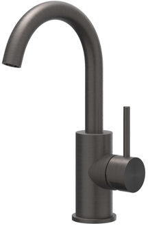 Concord Wastafelmengkraan - opbouw - draaibare uitloop - coldstart - RVS316 - geborsteld carbon black PVD 6100264 Carbon black geborsteld (antraciet)