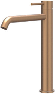 Concord Wastafelmengkraan - opbouw - verhoogd - coldstart - RVS316 - geborsteld mat koper PVD 6100453 Koper geborsteld