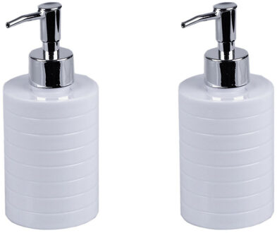 CONCORDE 2x Stuks Zeeppompje/dispenser kunststof wit 7 x 17 cm
